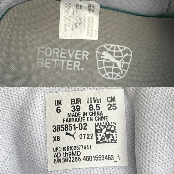 Puma Carina 2.0 Mid Sneakers White Silver Leather US Woman’s Size: 8.5 - Picture 10 of 10